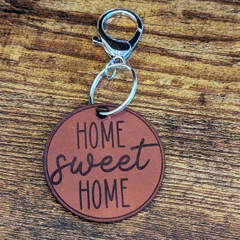 Home Sweet Home Leather Keychain NEW!